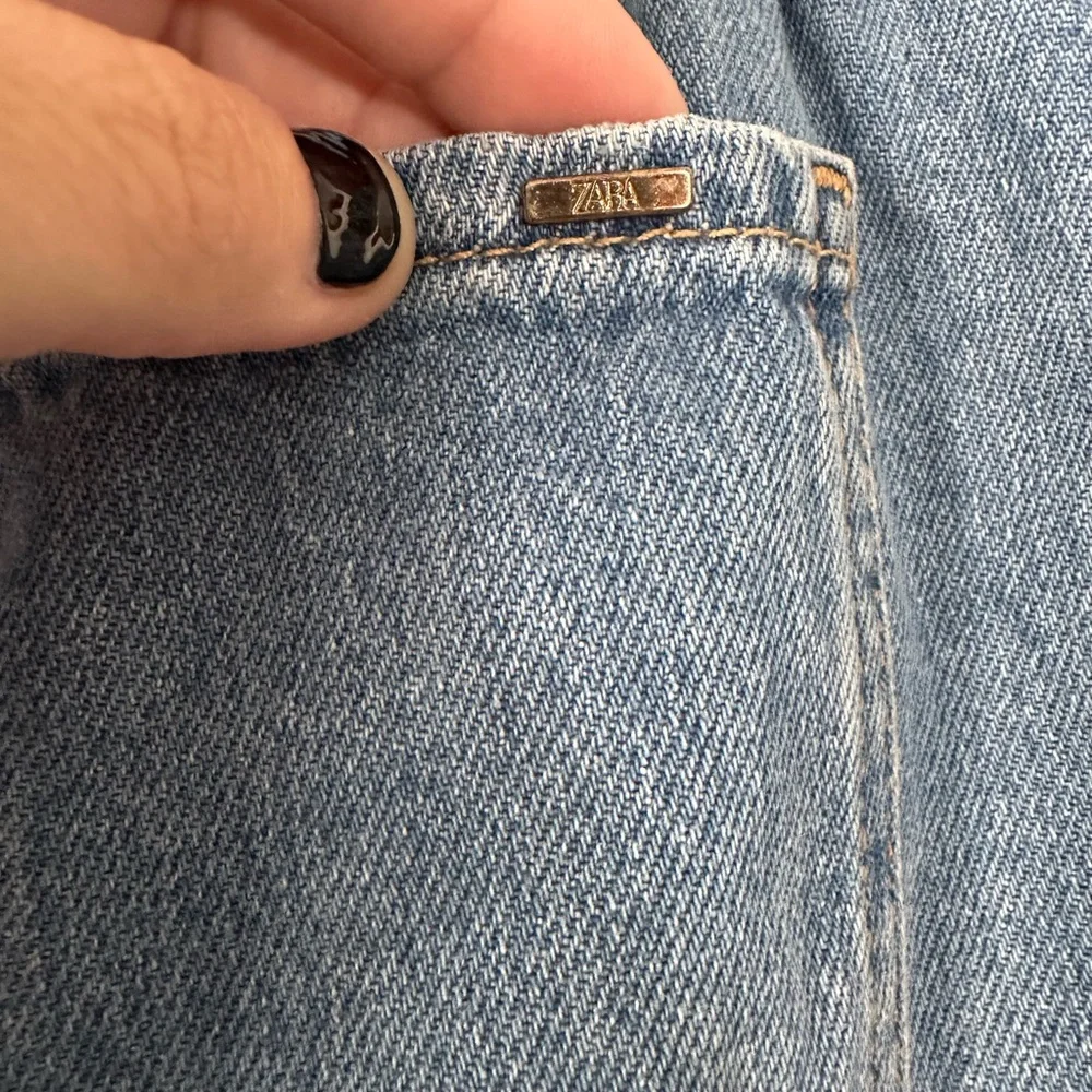 Zara Light Blue Paperbag Waist Jeans - Picture 5 of 6